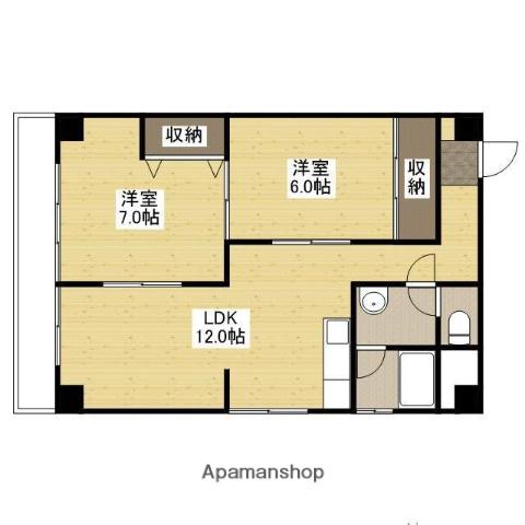 第1サンヨウビル(2LDK/5階)の間取り写真