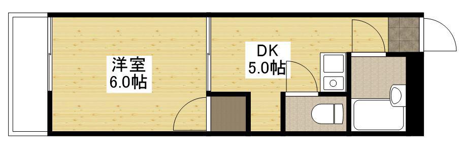 MY LITTLE MAISON(1DK/5階)の間取り写真