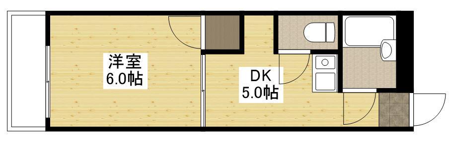 MY LITTLE MAISON(1DK/5階)の間取り写真