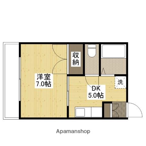 長森ビル(1DK/4階)の間取り写真