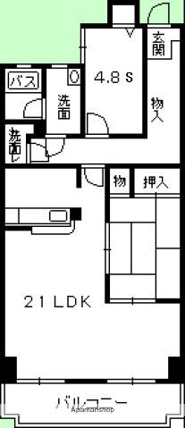 己斐本町コープマンション(1SLDK/8階)の間取り写真