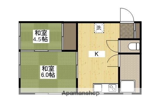 中元ビル(2K/2階)の間取り写真