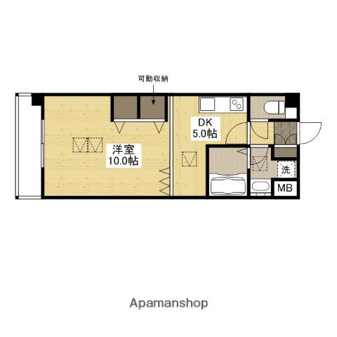 ルネス五日市(1DK/1階)の間取り写真