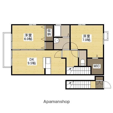 コンフォール祇園(2DK/2階)の間取り写真