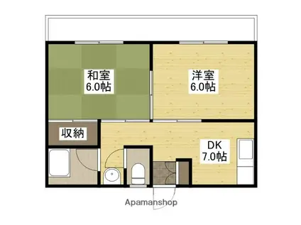 太田川マンション(2DK/4階)の間取り写真