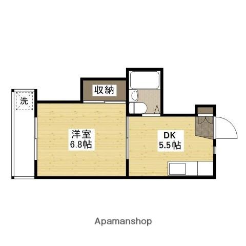 コーポカワモト(1DK/2階)の間取り写真