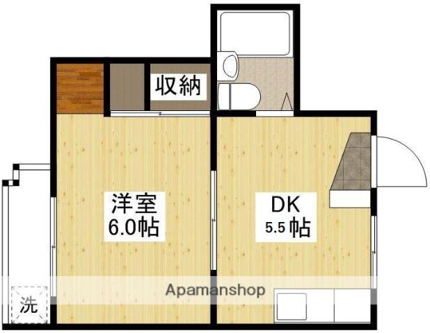 コーポカワモト(1DK/2階)の間取り写真