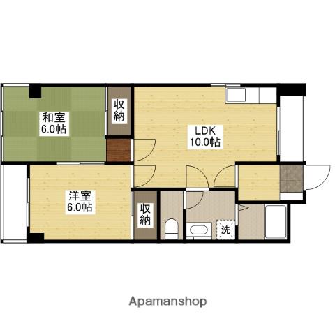 ハイタウン庚午北(2LDK/4階)の間取り写真