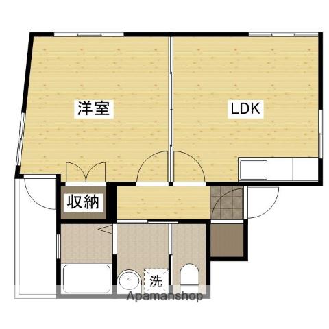 FLECHIR-KUB(1LDK/1階)の間取り写真