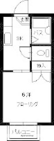 サマックスセシオン(1K/1階)の間取り写真