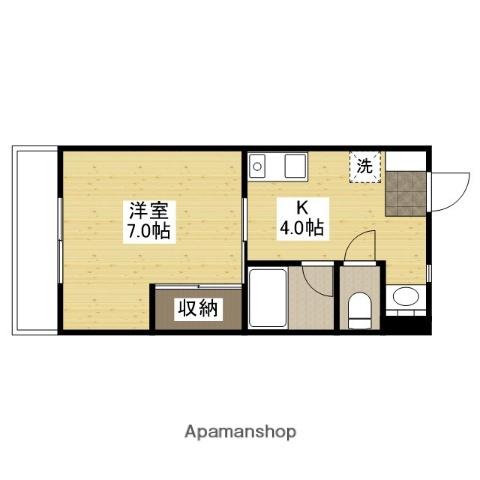 中本マンション(1K/2階)の間取り写真