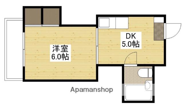 コーポ福島(1DK/3階)の間取り写真