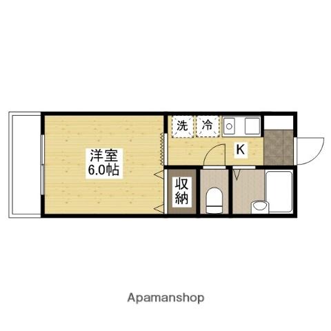 フローラ岡本 A棟(1K/2階)の間取り写真