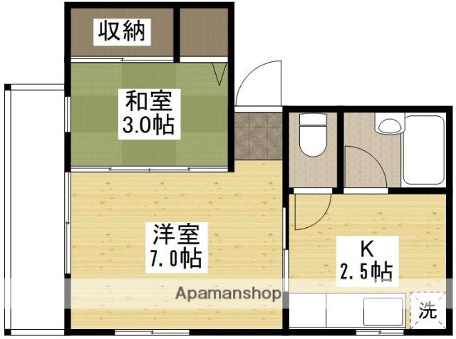 サンライフ旭(2K/3階)の間取り写真