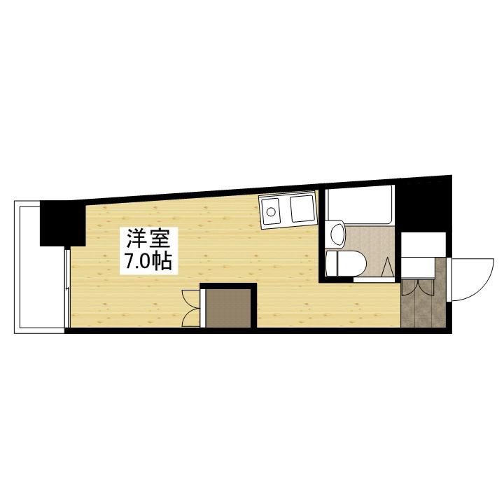 グリーンハイツ河原町(ワンルーム/7階)の間取り写真
