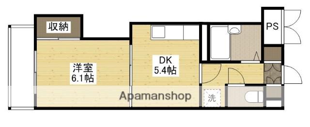 ハウスエーヌ西十日市(1DK/8階)の間取り写真