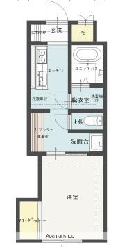 ダイアパレス若草(1DK/2階)の間取り写真