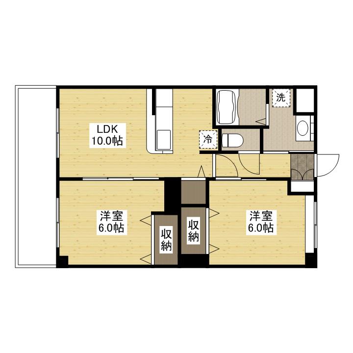 グランコリーヌ(2LDK/1階)の間取り写真