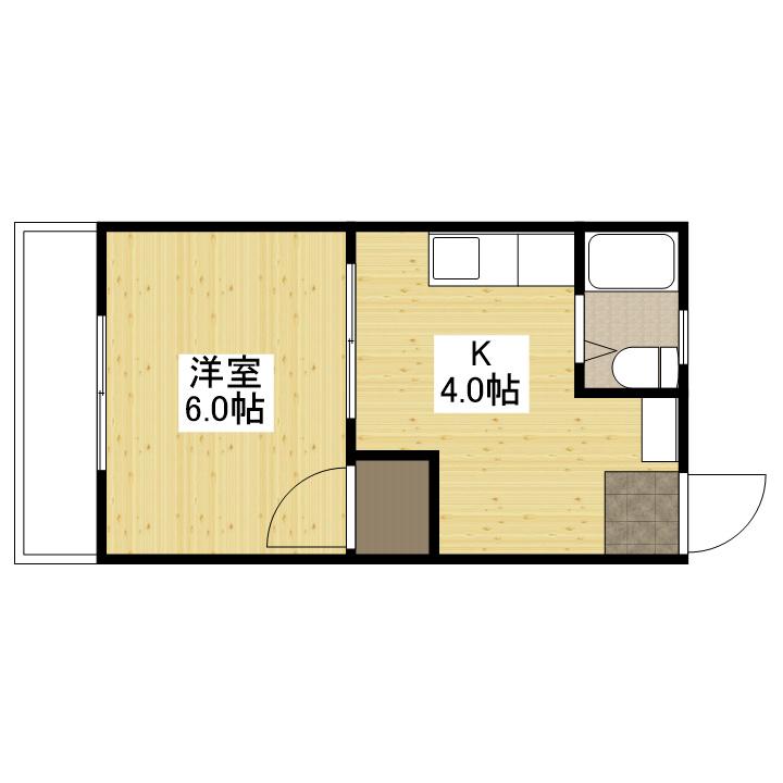 コーポ佐々木(1K/2階)の間取り写真