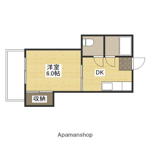 吉村ビル(1DK/3階)の間取り写真