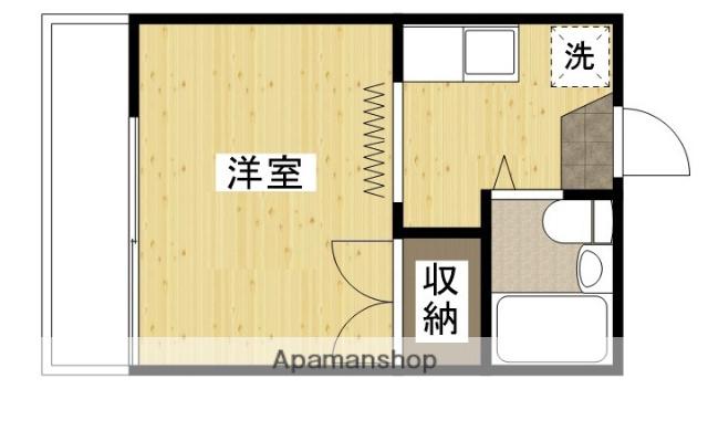 ウイング五日市(1K/2階)の間取り写真