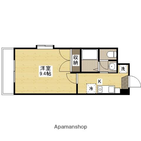 西広島ビレッジ(1K/3階)の間取り写真