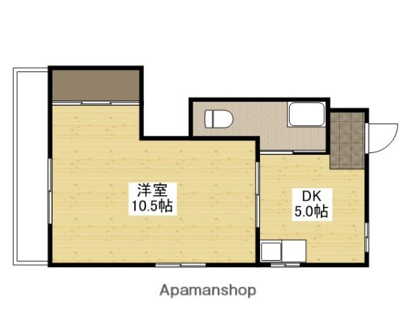 第2小河内ビル(1DK/1階)の間取り写真