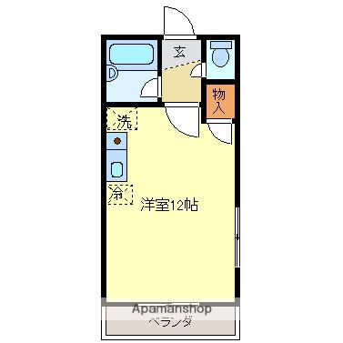 パステルクボ18(ワンルーム/3階)の間取り写真
