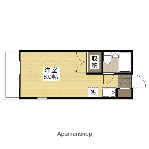 パインハウスⅠ(ワンルーム/3階)の間取り写真