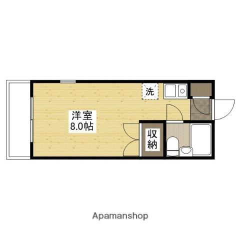 パインハウスⅠ(ワンルーム/4階)の間取り写真