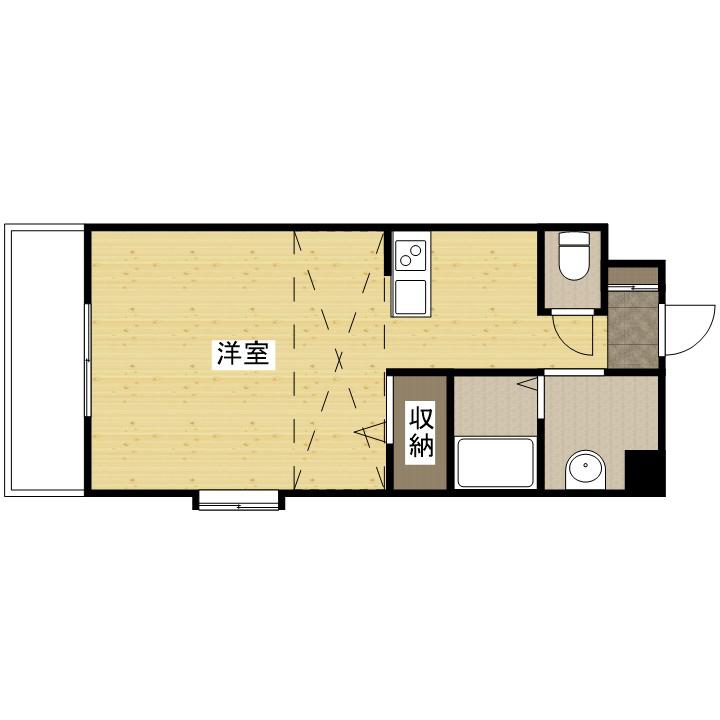 プレジールジョイ西原(ワンルーム/6階)の間取り写真