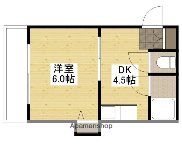 塩本ビル(1DK/4階)の間取り写真