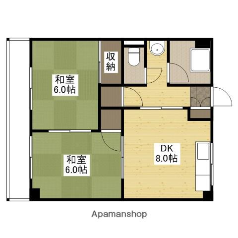 細田ビル(2DK/3階)の間取り写真