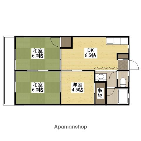 コーポ岡谷(3DK/2階)の間取り写真