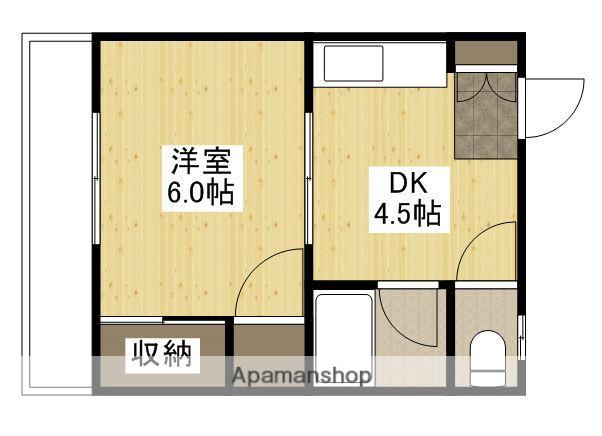 第1今井ビル(1DK/4階)の間取り写真