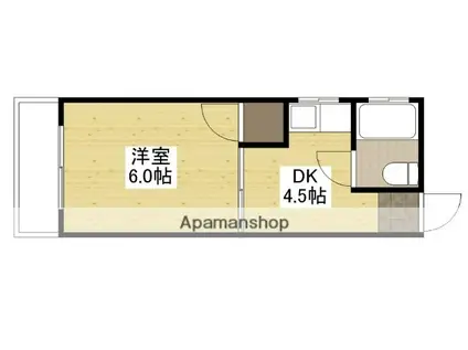 第1栗田ビル(1DK/3階)の間取り写真