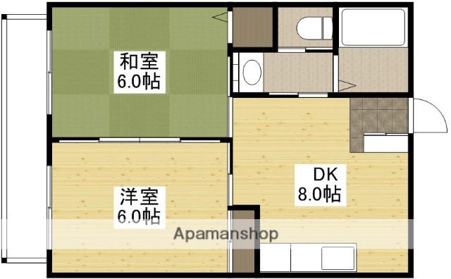 香川ビル(2DK/3階)の間取り写真