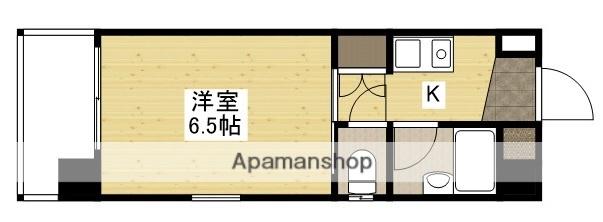 アクアサイドみささ(1K/2階)の間取り写真