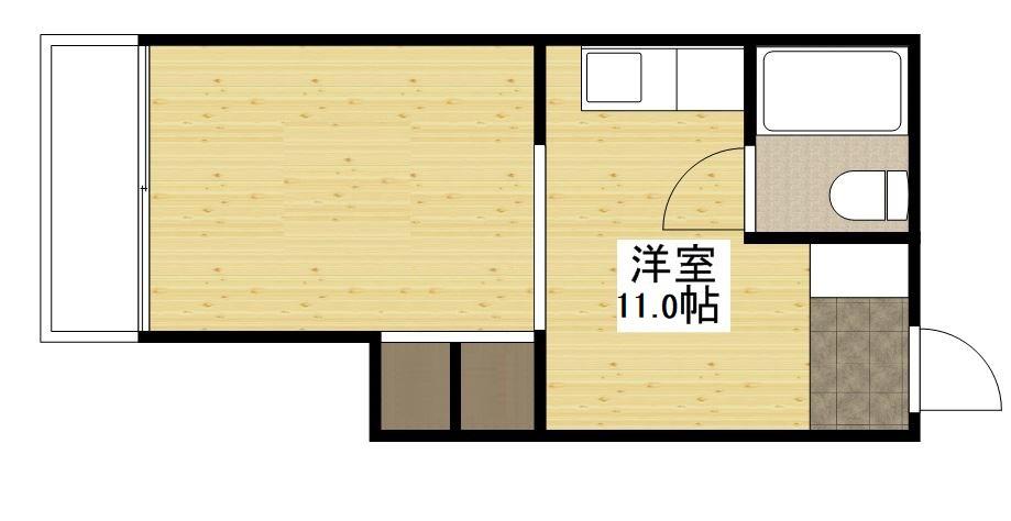 ハイム下古田(ワンルーム/3階)の間取り写真