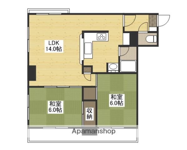 新庄グリーンコーポ(2LDK/3階)の間取り写真