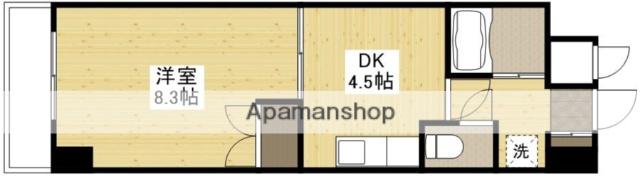 セブンセブン東本浦(1DK/3階)の間取り写真