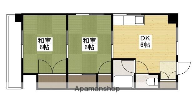 真砂ビル(2DK/6階)の間取り写真