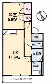 アーバン・プレイス(1LDK/2階)の間取り写真