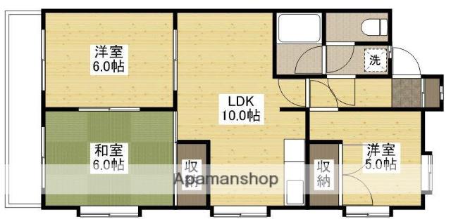 第二観ビル(3LDK/2階)の間取り写真