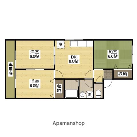セジュール井上A(3DK/1階)の間取り写真