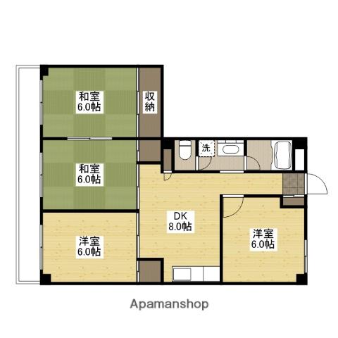 リバーサイド観音(4DK/4階)の間取り写真