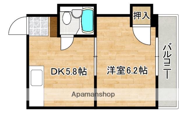 八宝ビル(1DK/4階)の間取り写真