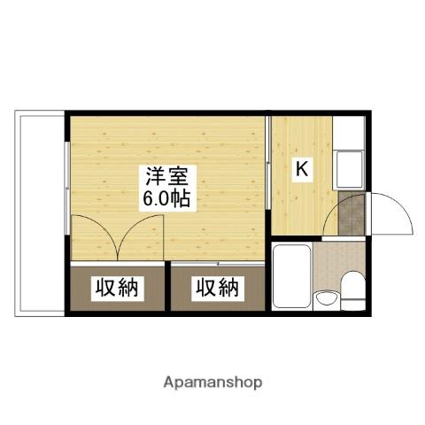 第6タナカビル(1K/4階)の間取り写真