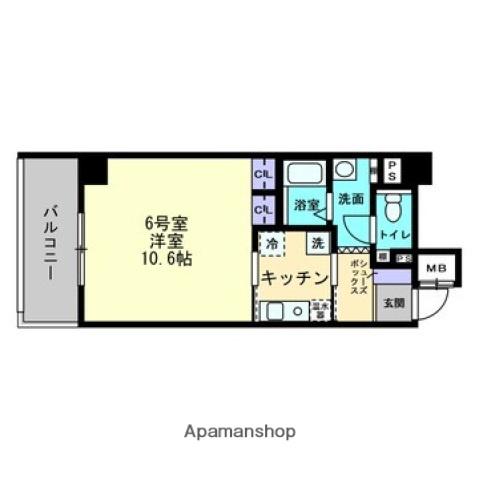 ディアメゾン十日市(1K/9階)の間取り写真