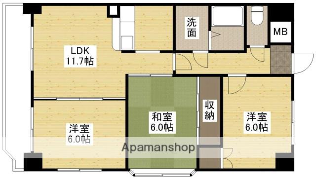 アピアイレブン(3LDK/9階)の間取り写真
